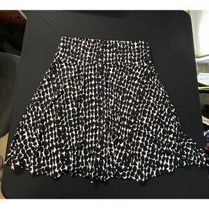 NWOT George Womens Plus Size 16 18 Skirt Black White Flowy A-Line Stretch